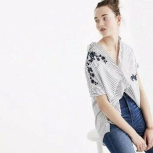 Madewell Embroidered Courier Shirt Size Small